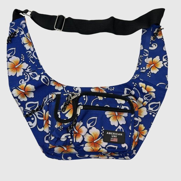 American UNI Floral Belt Bag - Multi-Pocket Travel Waist Bag - Picture 2 of 8